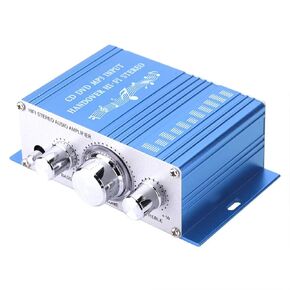 Car Auto Amplifier, Mini Digital Car Auto Amplifier Portable HiFi Audio Music CD DVD MP3 FM Player Power Amplifier Four Electronic Keyboard Controls for Cars Motorcycles (Blue)