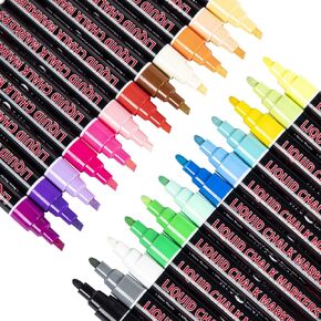 HTVRONT Liquid Chalk Markers for Blackboard Erasable - Liquid Chalk Pens 24 Colors, Chalkboard Markers 5mm Reversible Tip - Teen Girl Gifts, Christmas Art Supplies for 4 6 8 10 12 Year Old