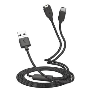 Compatible with Garmin Watch Charger,2 in 1 USB Nylon Braided Charging Cable for Garmin GPS/Vivoactive 3/4/4s,Garmin Instinct/Vivoactive/Forerunner/Fenix/Venu,iPhone 15,Samsung S23/S22/S21