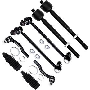 SCITOO 8-PC SET Front Suspension Control Arm Kit - Fit For Toyota Sienna Front Sway Bar End Link Front Inner Tie Rod End Front Outer Tie Rod End Steering Rack Boots