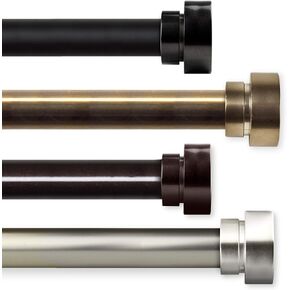 Rod Desyne Charlene 13/16" Single Curtain Rod, 48-84 inch, Black