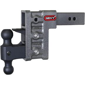 GEN-Y GH-623 MEGA-Duty Adjustable 6" Drop Hitch with GH-061 Dual-Ball, GH-062 Pintle Lock for 2.5" Receiver - 21,000 LB Towing Capacity - 3,000 LB Tongue Weight