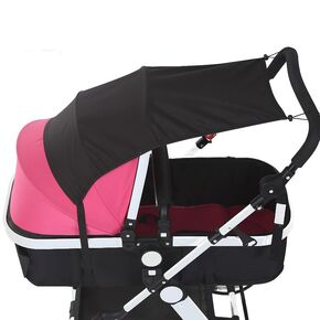 Nakazawa Baby Stroller Two-Way Stroller with Stroller Shade Extender for Ultimate Sun Protection,Stroller Sun Shade and Stroller Cover（Black）