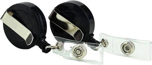 B&S FEEL 100 قطعة من حامل شارة الهوية السوداء، مشبك مفاتيح قابل للسحب in Kuwait