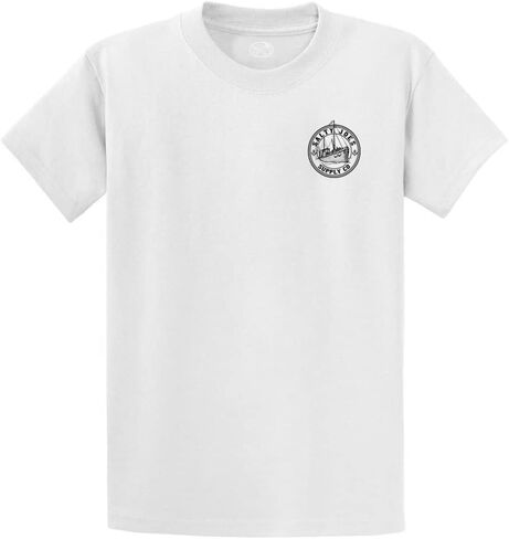 تي شيرت رجالي من Joe's USA Salty Joe's لصيد الأسماك بشعار ثقيل الوزن - طويل القامة - XLT، تصميم سفينة صيد صيد باللون الأبيض والأسود in Kuwait