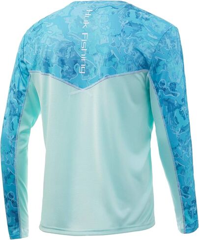 Huk Men's Standard Icon X Camo Long Sleeve Performance Fishing Shirt, Boca Grande, Large in Saudi Arabia