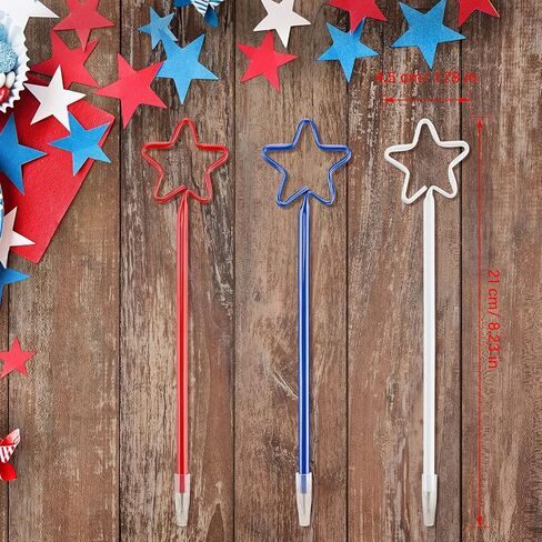 أقلام حبر جاف من Star Pens Patriot Day أقلام حبر كروية وطنية مقاس 0.7 مم حبر أسود أقلام كتابة بلون ثابت للوازم المكتبية المدرسية في الرابع من يوليو لصالح الحفلات الوطنية، أحمر أزرق أبيض (96 قطعة) in Saudi Arabia