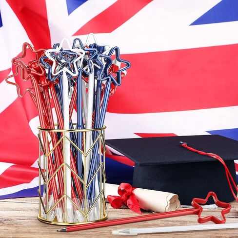 أقلام حبر جاف من Star Pens Patriot Day أقلام حبر كروية وطنية مقاس 0.7 مم حبر أسود أقلام كتابة بلون ثابت للوازم المكتبية المدرسية في الرابع من يوليو لصالح الحفلات الوطنية، أحمر أزرق أبيض (96 قطعة) in Saudi Arabia