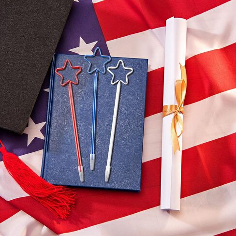 أقلام حبر جاف من Star Pens Patriot Day أقلام حبر كروية وطنية مقاس 0.7 مم حبر أسود أقلام كتابة بلون ثابت للوازم المكتبية المدرسية في الرابع من يوليو لصالح الحفلات الوطنية، أحمر أزرق أبيض (96 قطعة) in Saudi Arabia