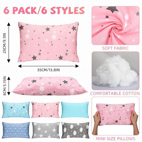 6 Pack Mini Pillows for Daycare Travel Small Pillow for Kids Pillows for Sleeping Soft Breathable Machine Washable Tiny Dog Pillow for Daycare Pet School Nap in Saudi Arabia
