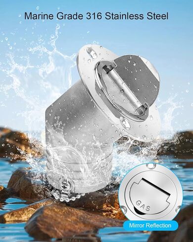 Boat Marine Deck Fill Filler Replacement Part Keyless Cap with Chain 316 Stainless Steel Mirror Polished Gas Fuel Tank Hardware for 2"(50mm) Tube in Saudi Arabia