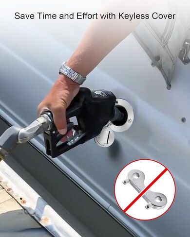 Boat Marine Deck Fill Filler Replacement Part Keyless Cap with Chain 316 Stainless Steel Mirror Polished Gas Fuel Tank Hardware for 2"(50mm) Tube in Saudi Arabia