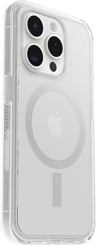OtterBox iPhone 15 Pro (فقط) حافظة شفافة من سلسلة Symmetry - (شفاف)، يتم تثبيتها على MagSafe، أنيقة للغاية، حواف مرتفعة تحمي الكاميرا والشاشة (يتم شحنها في حقيبة بوليستر، مثالية لعملاء الأعمال) in Kuwait