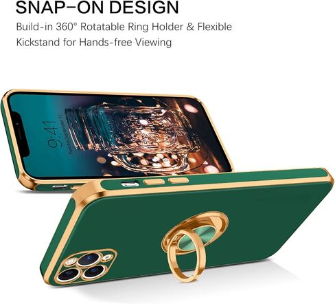 BENTOBEN for iPhone 11 Pro Max Case, Phone Case iPhone 11 ProMax, Slim Fit Kickstand Ring Holder Shockproof Protection Soft TPU Bumper Protective Girls Women Boy iPhone 11 ProMax 6.5 Cover,Black/Gold in Kuwait