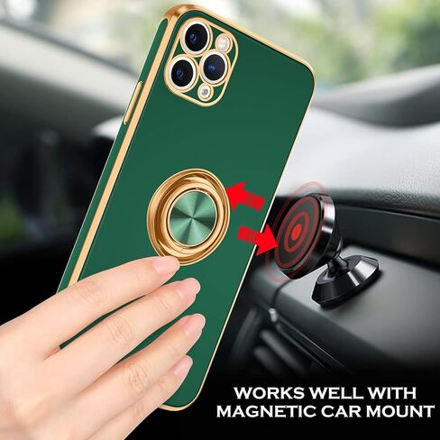 BENTOBEN for iPhone 11 Pro Max Case, Phone Case iPhone 11 ProMax, Slim Fit Kickstand Ring Holder Shockproof Protection Soft TPU Bumper Protective Girls Women Boy iPhone 11 ProMax 6.5 Cover,Black/Gold in Kuwait