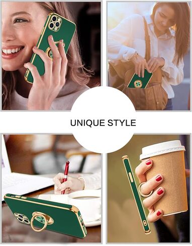 BENTOBEN for iPhone 11 Pro Max Case, Phone Case iPhone 11 ProMax, Slim Fit Kickstand Ring Holder Shockproof Protection Soft TPU Bumper Protective Girls Women Boy iPhone 11 ProMax 6.5 Cover,Black/Gold in Kuwait