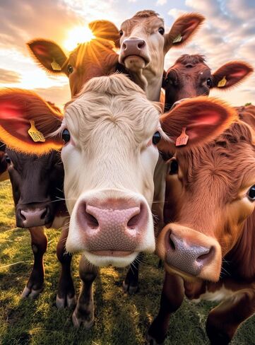 A Moo-vellous Selfie: Premium Quality 1000-Piece Jigsaw Puzzle for Adults by Cross & Glory - Eco-Friendly, High Definition Artwork, Vibrant Colors, Satin Finish - Best Puzzle Gift in Kuwait