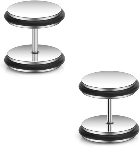 Ruifan 18G Mix Size Stainless Steel Faux Gauges Ear Plugs Tunnel Earrings Stud For Mens Womens 4-10mm 4Pairs in Saudi Arabia