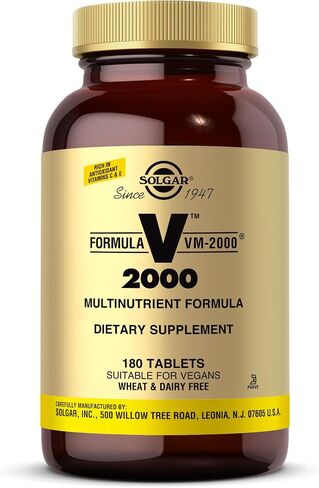 Solgar Formula VM-2000 (Multinutrient System), 180 Tablets - Premium Quality Multiple - Contains Zinc - Supports A Healthy Immune System - Vegan, Dairy Free, Kosher - 90 Servings in Saudi Arabia