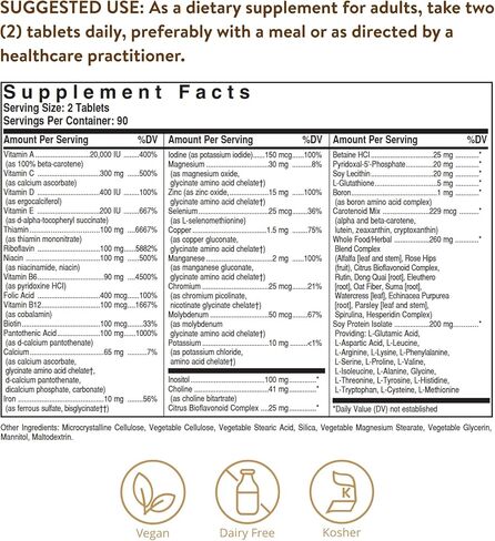 Solgar Formula VM-2000 (Multinutrient System), 180 Tablets - Premium Quality Multiple - Contains Zinc - Supports A Healthy Immune System - Vegan, Dairy Free, Kosher - 90 Servings in Saudi Arabia