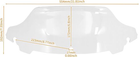 الزجاج الأمامي للدراجة النارية مقاس 6.8 بوصة مناسب لدراجة Harley Touring Street Glide Electra Glide Ultra Limited Tri Glide FLHT FLHX FLHXS FLHTCU FLHTK 2014-2024 (شفاف) in Saudi Arabia