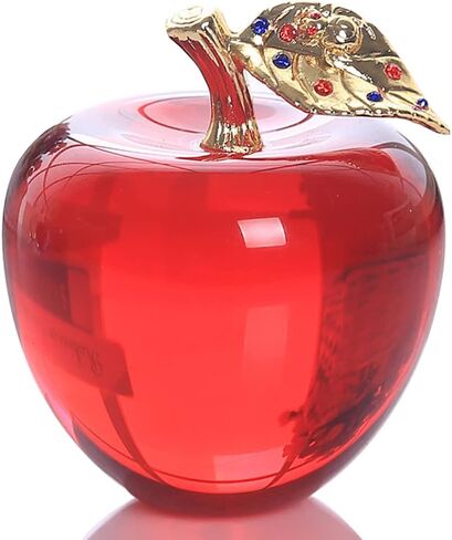 Crystal Apple Figurine Paperweight Craft Ideal Decoration 2.7 Inch Gifts for Wedding Birthday Christmas Green in Saudi Arabia