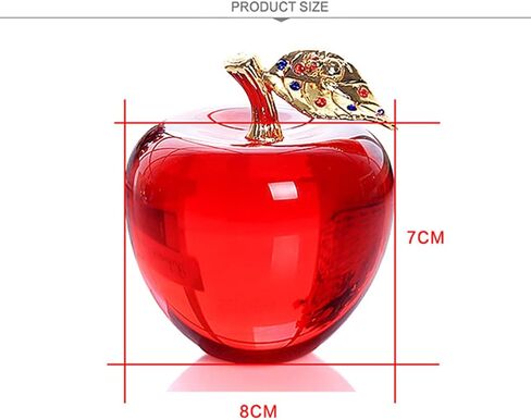 Crystal Apple Figurine Paperweight Craft Ideal Decoration 2.7 Inch Gifts for Wedding Birthday Christmas Green in Saudi Arabia