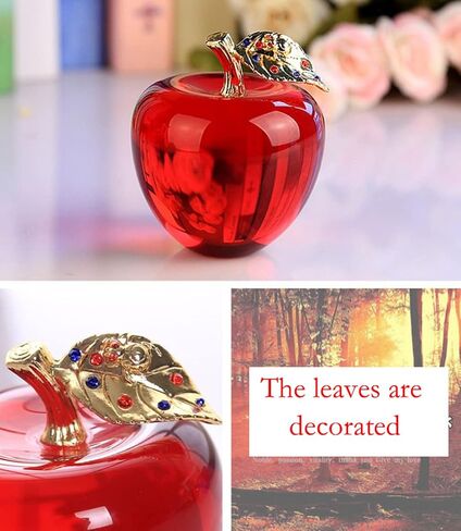 Crystal Apple Figurine Paperweight Craft Ideal Decoration 2.7 Inch Gifts for Wedding Birthday Christmas Green in Saudi Arabia