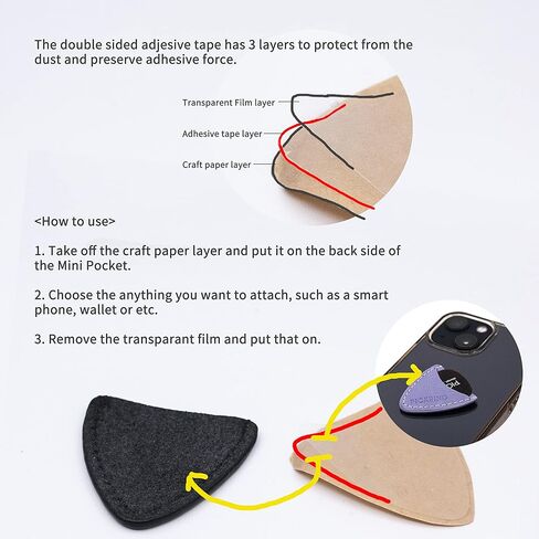 جيب صغير مصنوع يدويًا من الجلد الطبيعي للهواتف الذكية المرفقة (أسود) in Kuwait