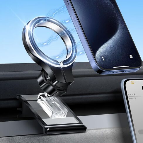 pop-tech لحامل هاتف Tesla Model Y: مع حامل فتحة تهوية لوحة القيادة MagSafe لملحقات Tesla Model Y 2024 - حامل خلوي للسيارة لهاتف iPhone Samsung الذكي جميع السلاسل مع حلقة مغناطيسية in Kuwait