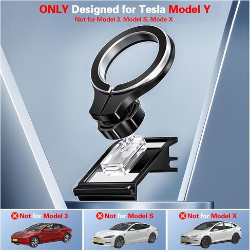 pop-tech لحامل هاتف Tesla Model Y: مع حامل فتحة تهوية لوحة القيادة MagSafe لملحقات Tesla Model Y 2024 - حامل خلوي للسيارة لهاتف iPhone Samsung الذكي جميع السلاسل مع حلقة مغناطيسية in Kuwait