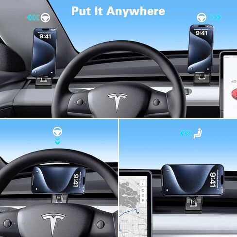 pop-tech لحامل هاتف Tesla Model Y: مع حامل فتحة تهوية لوحة القيادة MagSafe لملحقات Tesla Model Y 2024 - حامل خلوي للسيارة لهاتف iPhone Samsung الذكي جميع السلاسل مع حلقة مغناطيسية in Kuwait