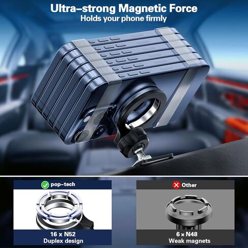 pop-tech لحامل هاتف Tesla Model Y: مع حامل فتحة تهوية لوحة القيادة MagSafe لملحقات Tesla Model Y 2024 - حامل خلوي للسيارة لهاتف iPhone Samsung الذكي جميع السلاسل مع حلقة مغناطيسية in Kuwait