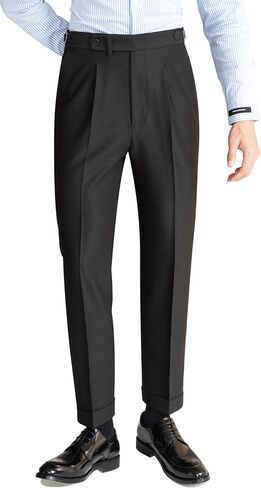 Men's Gurkha Naples Italian Style Wrinkle Resistant and Non Ironing No Need to tie a Belt High Waisted Dress Pants in Saudi Arabia