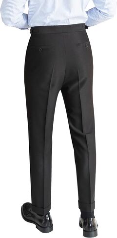 Men's Gurkha Naples Italian Style Wrinkle Resistant and Non Ironing No Need to tie a Belt High Waisted Dress Pants in Saudi Arabia