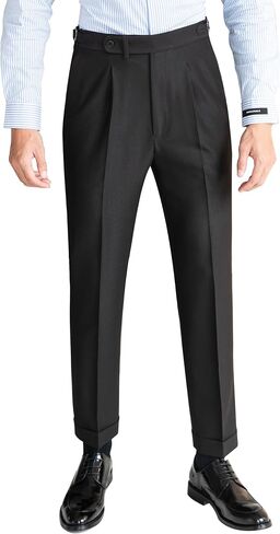 Men's Gurkha Naples Italian Style Wrinkle Resistant and Non Ironing No Need to tie a Belt High Waisted Dress Pants in Saudi Arabia