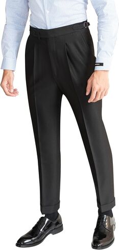 Men's Gurkha Naples Italian Style Wrinkle Resistant and Non Ironing No Need to tie a Belt High Waisted Dress Pants in Saudi Arabia