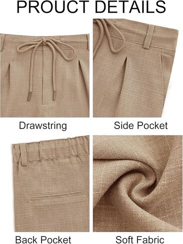 بنطال PASLTER رجالي كاجوال برباط وخصر مطاطي فضفاض وخفيف الوزن ومدبب من تشينو in Kuwait