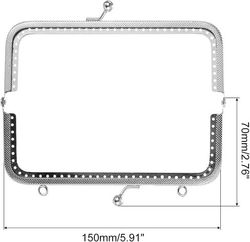 uxcell Metal Purse Frames - 5.91" 6Pcs Kiss Lock Clasp Frame Rectangle Embossed Clutch Frame Handles for Coin Purse Sewing Bag Making DIY Craft, Light Golden in Saudi Arabia