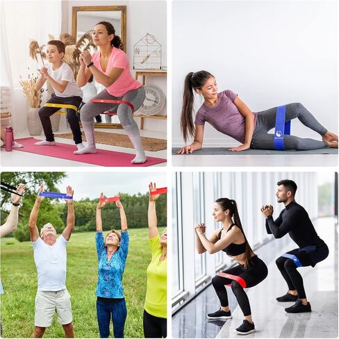 Slim Panda Resistance Bands, Elastic Exercise Loop Bands for Home Fitness, Workouts, Strength Training, Gym, Natural Latex Fitness Workout Bands with 5 Resistance Levels for Yoga, Stretching, Pilates in Saudi Arabia