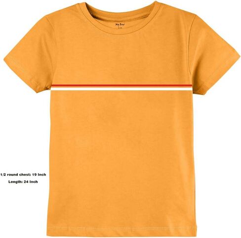 Boys Crew Round Rib Neck T-Shirts,Sizes (4-14 Years), Short Sleeve, 100% Cotton - Yellow, Blue, Beige in Saudi Arabia