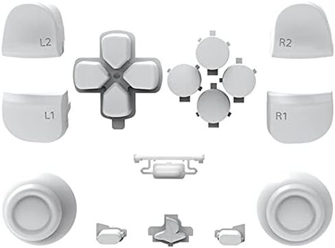 مجموعة أزرار كاملة لمشبك استبدال WPS Thumbsticks Dpad R1 L1 Trigger لوحدة تحكم Playstation PS5 (أبيض) in Kuwait