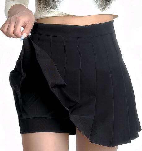 Women’s Pleated Tennis Skirt Golf Skirts School Uniform High Waist Lining Shorts Basic Solid Skirts for Girls in Saudi Arabia