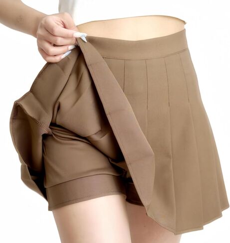 تنورة تنس نسائية مطوية، تنانير جولف، زي مدرسي، شورتات عالية الخصر وبطانة أساسية، تنانير صلبة للفتيات in Kuwait