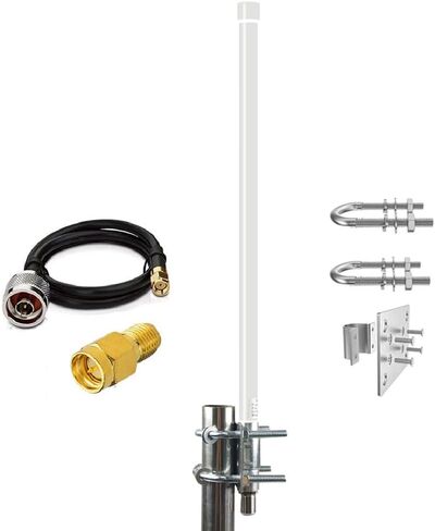 Lora Antenna for Meshtastic/Lora/Helium Gateway, 915mhz/ 10dbi/ 35.4inch/ 16.5ft RP-SMA Cable/SMA Adapter in Kuwait