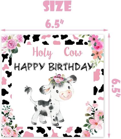 80pcs Holy Cow I'm 1/2 Girls Birthday Decorations Moo Moo I'm Half Way To First Paper Plates Napkins Forks Dinnerware for Farm Animals Cow Themed Girls 6 Months Baby Shower Bday Party Supplies in Kuwait