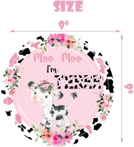 80pcs Holy Cow I'm 1/2 Girls Birthday Decorations Moo Moo I'm Half Way To First Paper Plates Napkins Forks Dinnerware for Farm Animals Cow Themed Girls 6 Months Baby Shower Bday Party Supplies in Kuwait