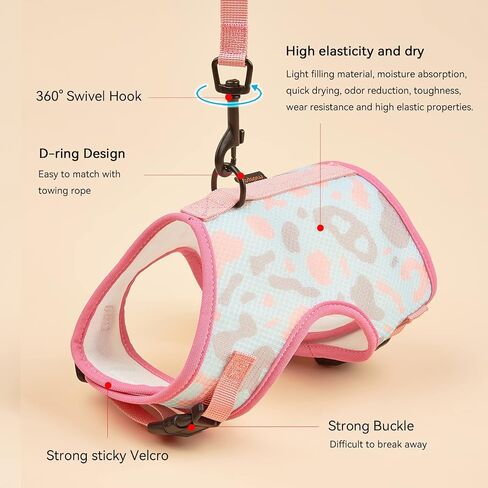 Cat Harness and Leash Set for Walking Escape Proof,Cat and Small Dog Harness Soft Mesh Harness Adjustable Cat Vest Harness for Pet Kitten Puppy in Saudi Arabia