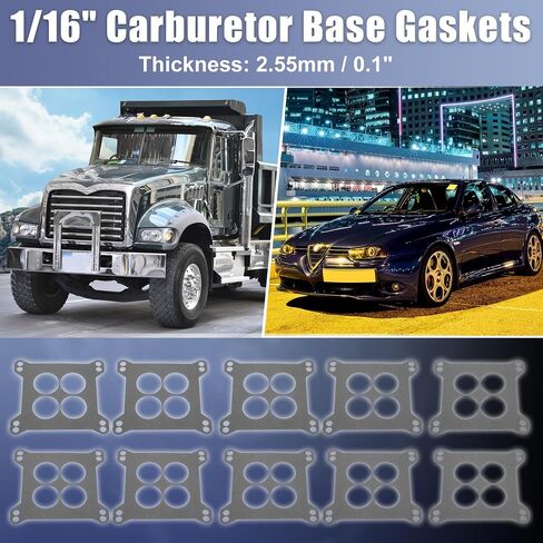 Uxcell 1/16 "حشايا قاعدة المكربن ​​طويل القامة لـ Edelbrock لباري غرانت وBB لحشية تركيب المكربن ​​فورد 10 قطعة in Saudi Arabia