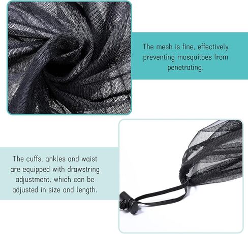 Mosquito Net Suit Include Bug Jacket Hood, Face Covering, Pants Net, Leg Gaiter, Gloves and Storage Sack Mosquito Net Protecting Whole Body Repellent Clothing for Outdoor Camping Fly Fishing in Saudi Arabia